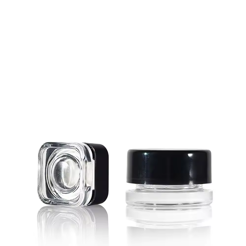 5ML 7ML 9ML Childproof Lids White Black Food Storage Glass Jars